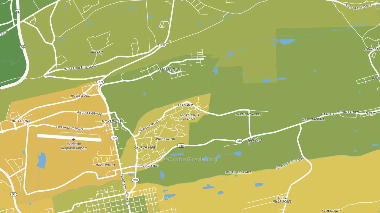 18234, PA Map of Vehicle Theft Rates