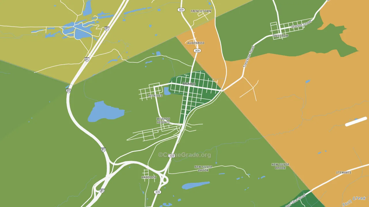 18237, PA Map of Vehicle Theft Rates