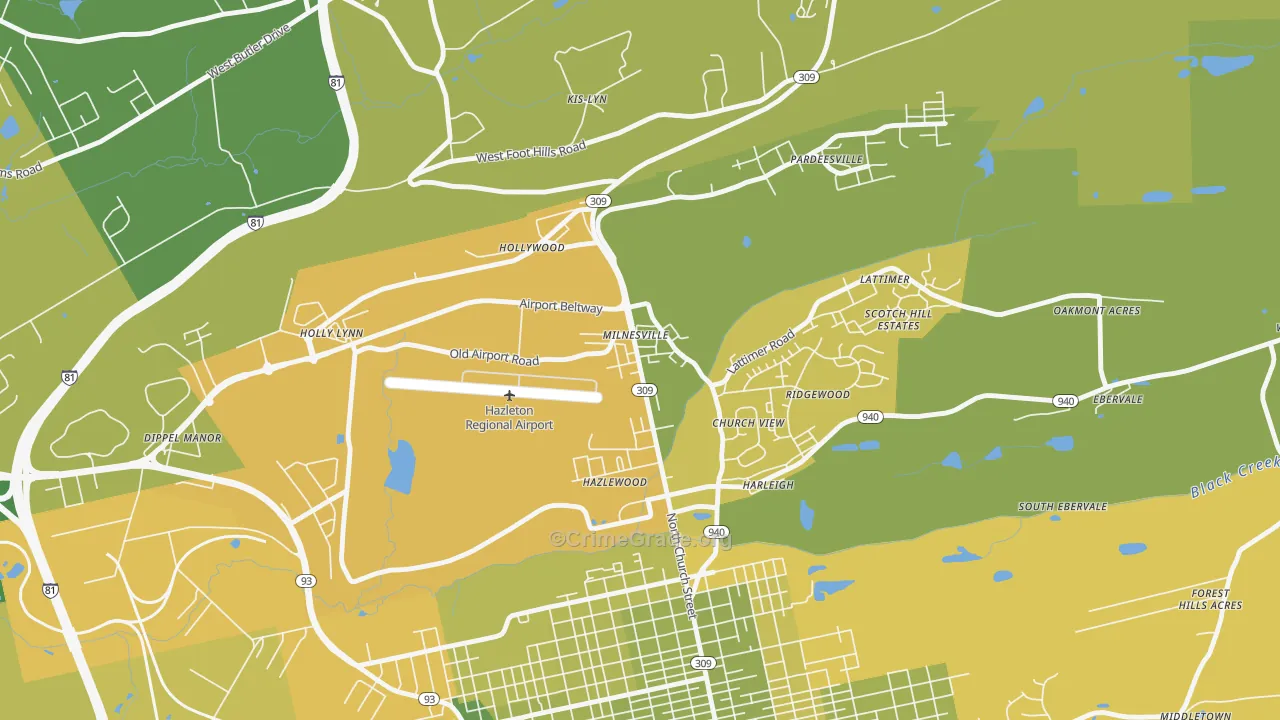 18239, PA Map of Vehicle Theft Rates