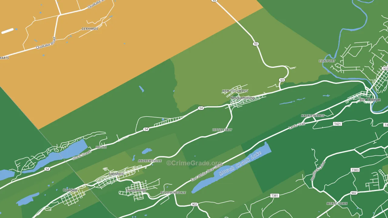 18240, PA Map of Vehicle Theft Rates