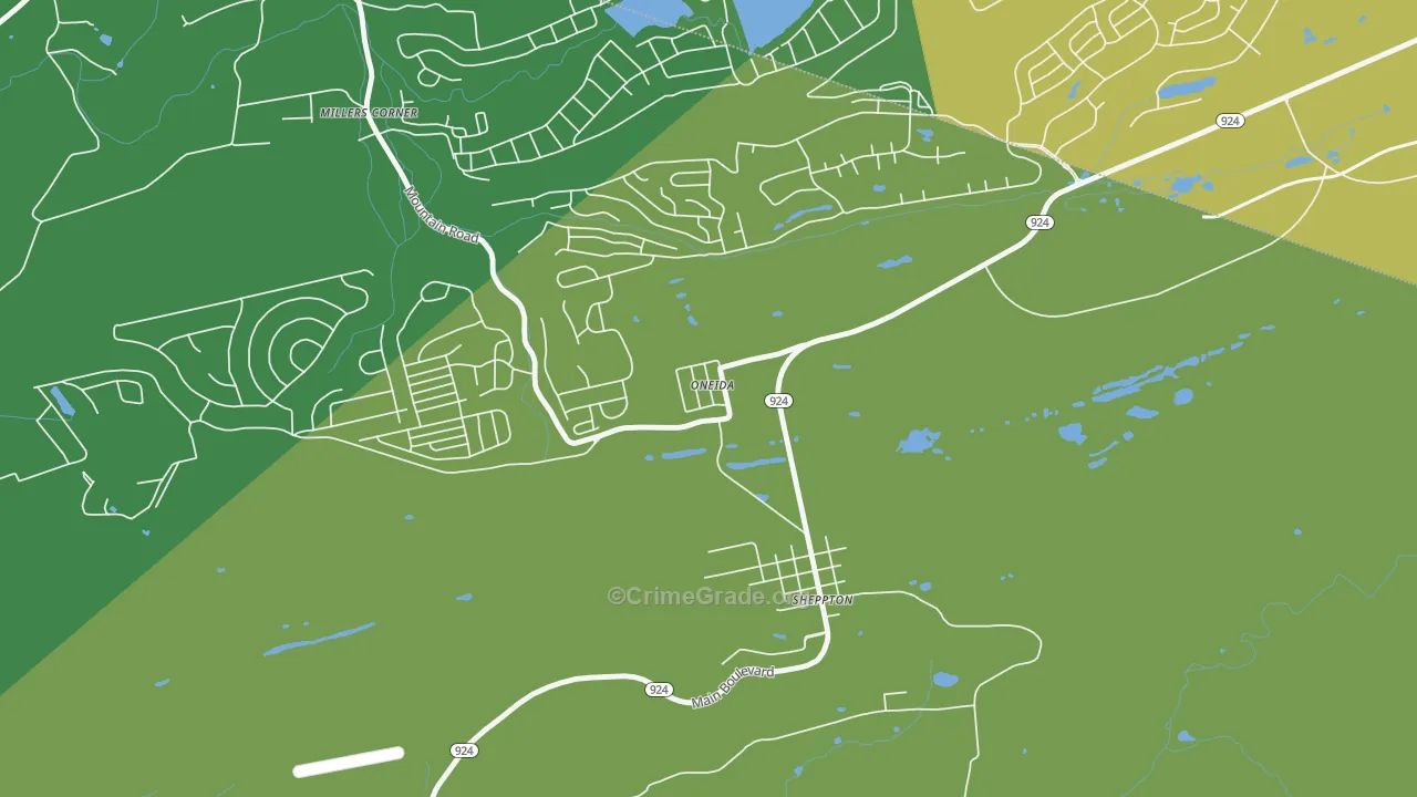 18242, PA Map of Vehicle Theft Rates