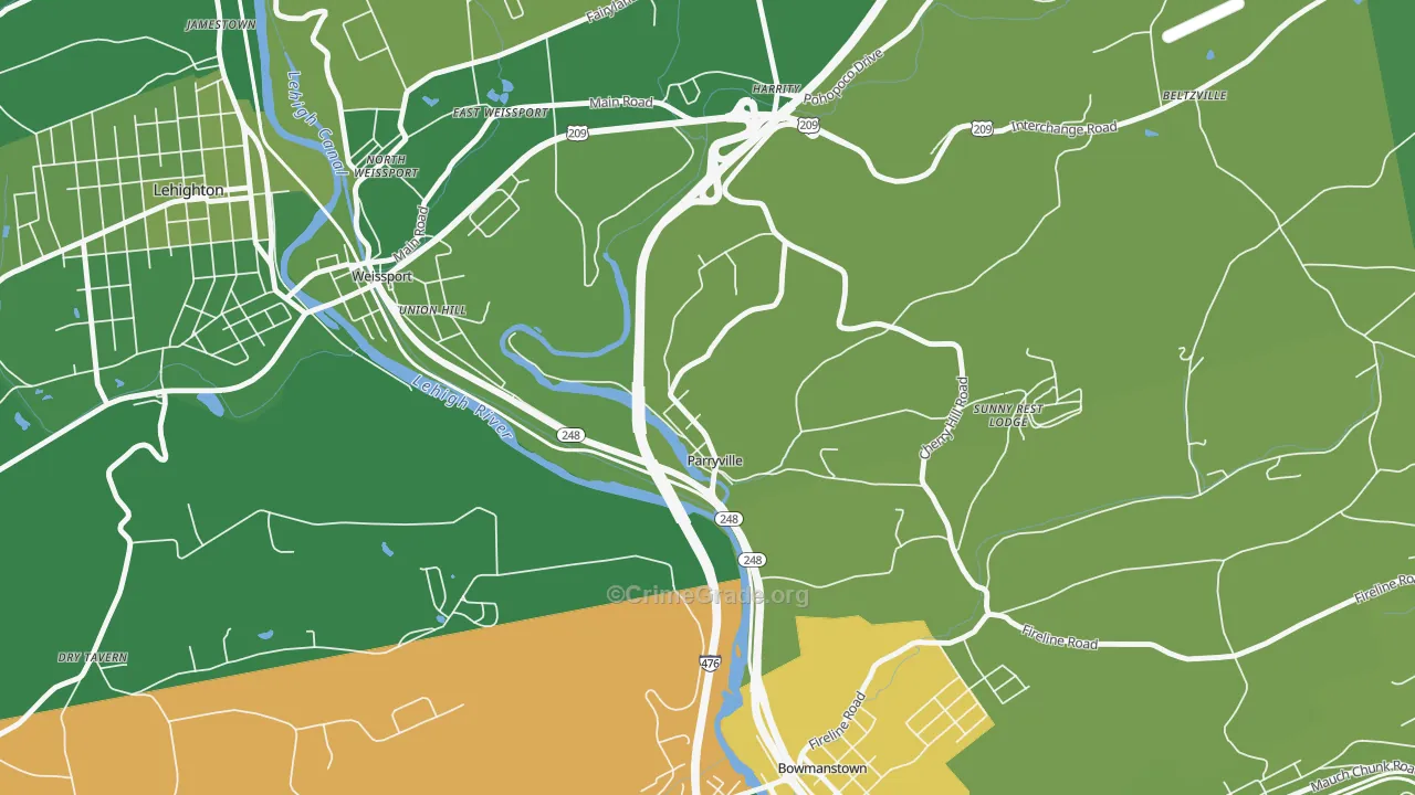 18244, PA Map of Vehicle Theft Rates