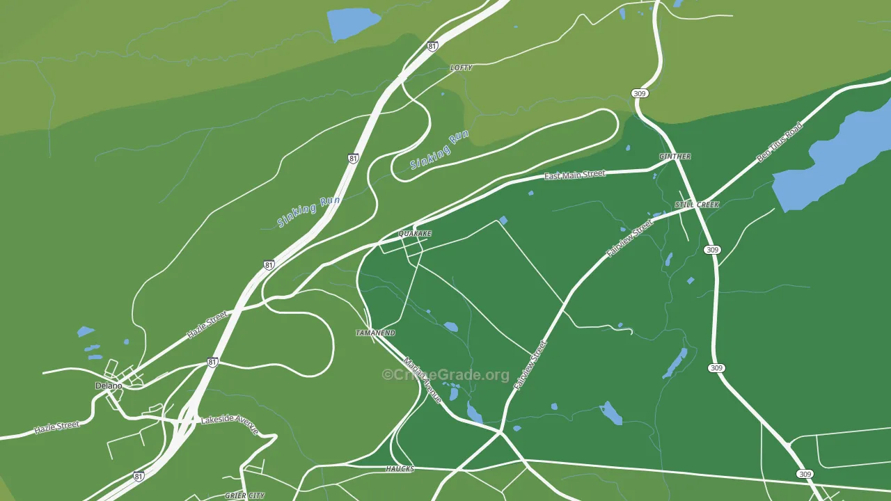 18245, PA Map of Vehicle Theft Rates
