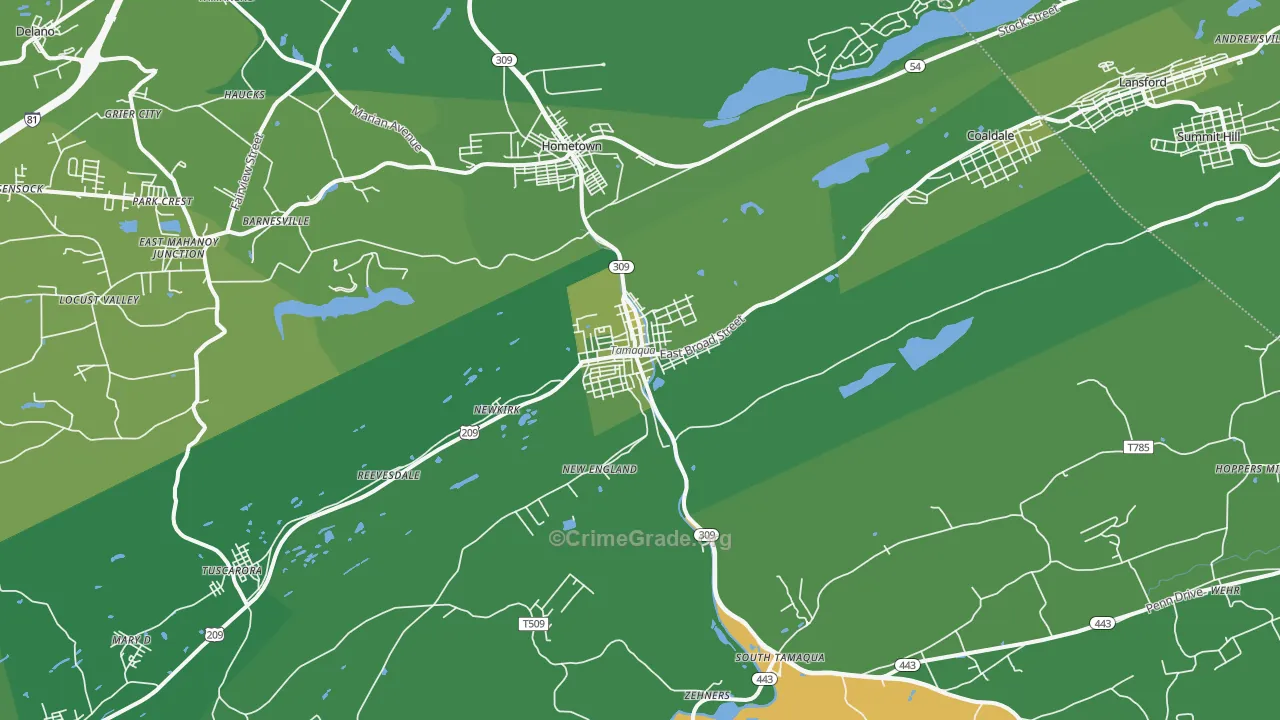 18252, PA Map of Vehicle Theft Rates