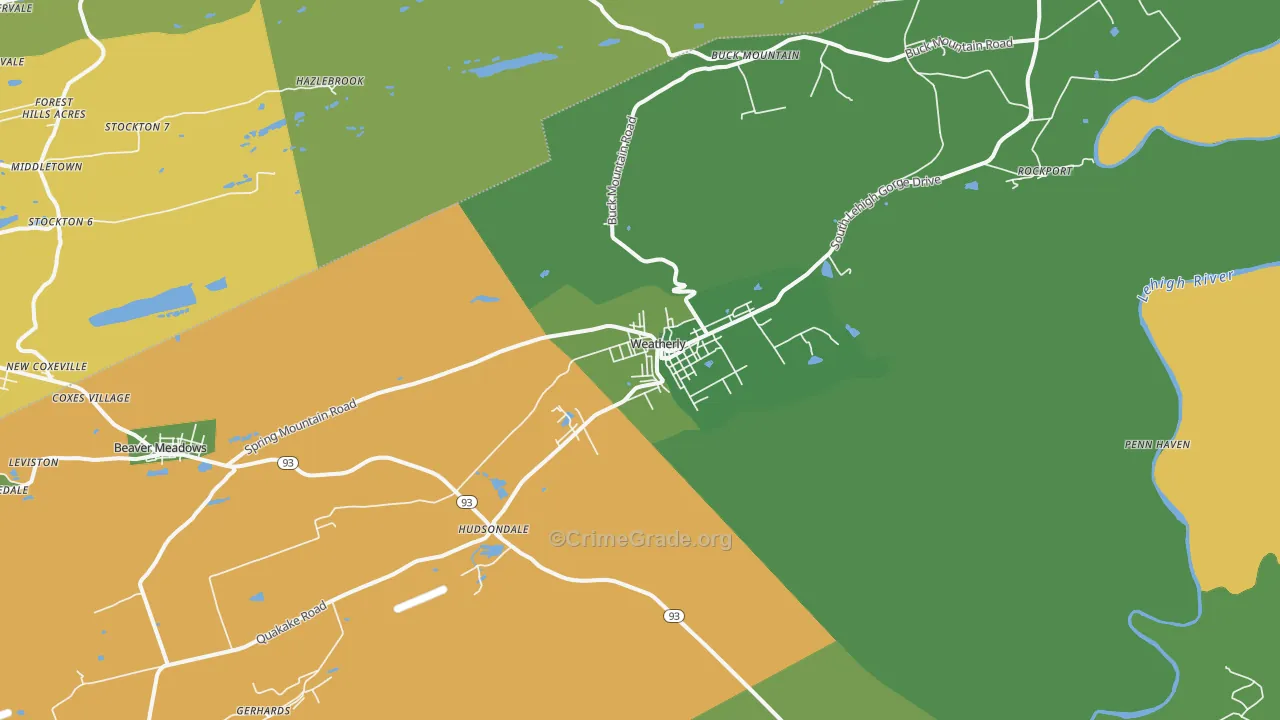 18255, PA Map of Vehicle Theft Rates