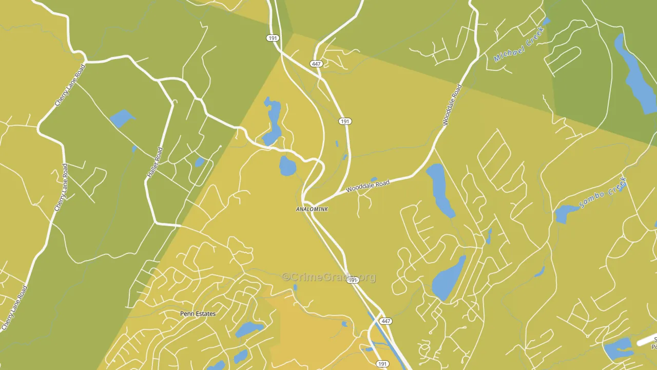 18320, PA Map of Vehicle Theft Rates