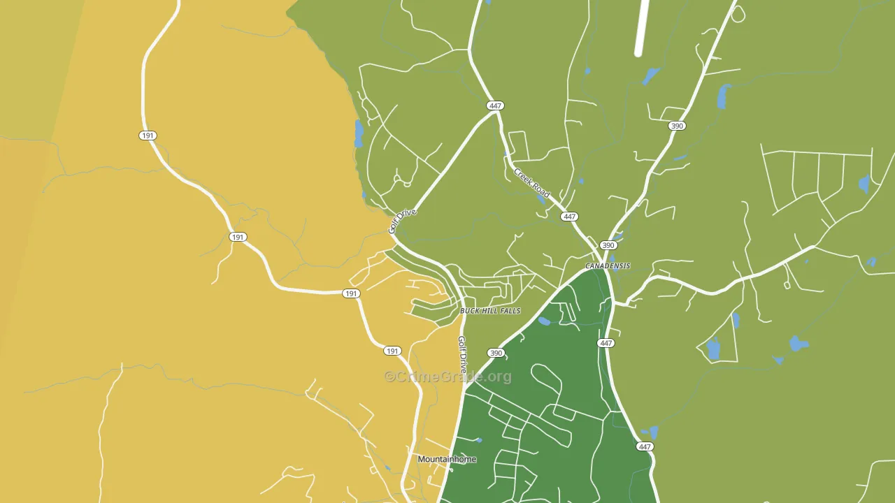 18323, PA Map of Vehicle Theft Rates