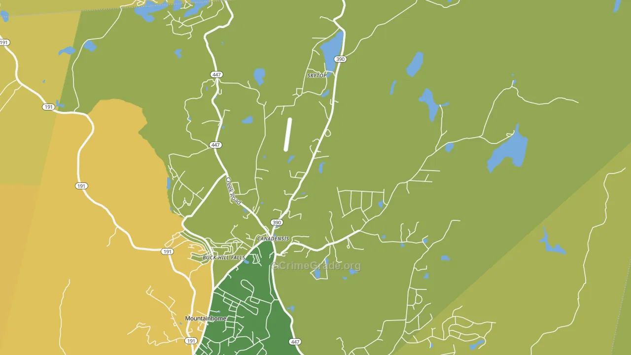 18325, PA Map of Vehicle Theft Rates