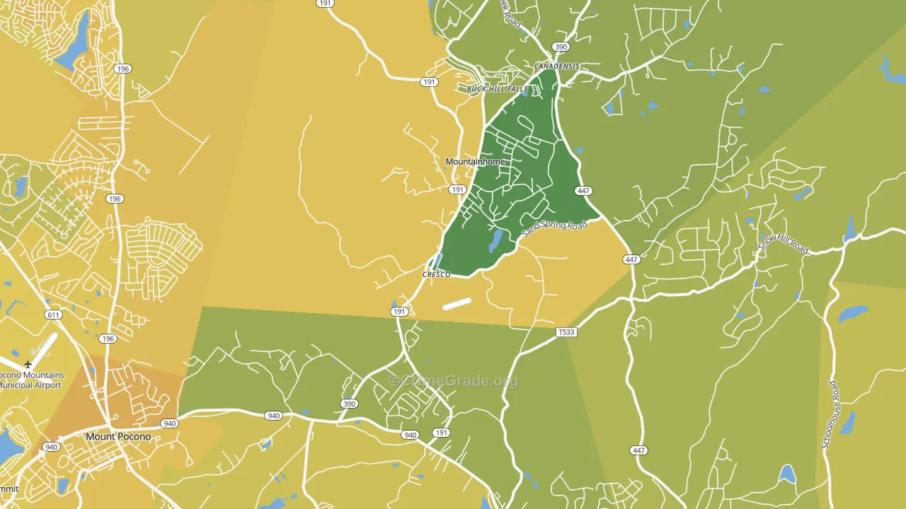 18326, PA Map of Vehicle Theft Rates