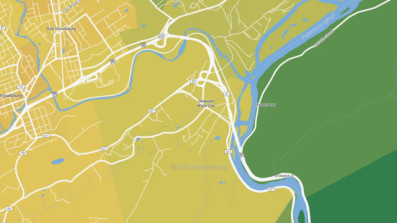 18327, PA Map of Vehicle Theft Rates