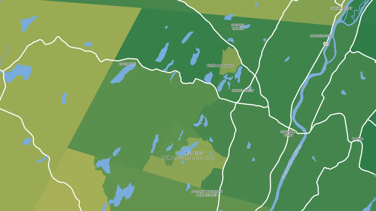 18328, PA Map of Vehicle Theft Rates