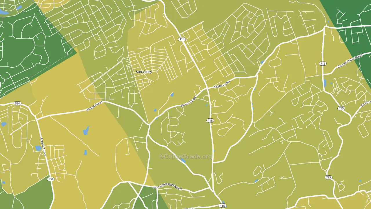 18330, PA Map of Vehicle Theft Rates