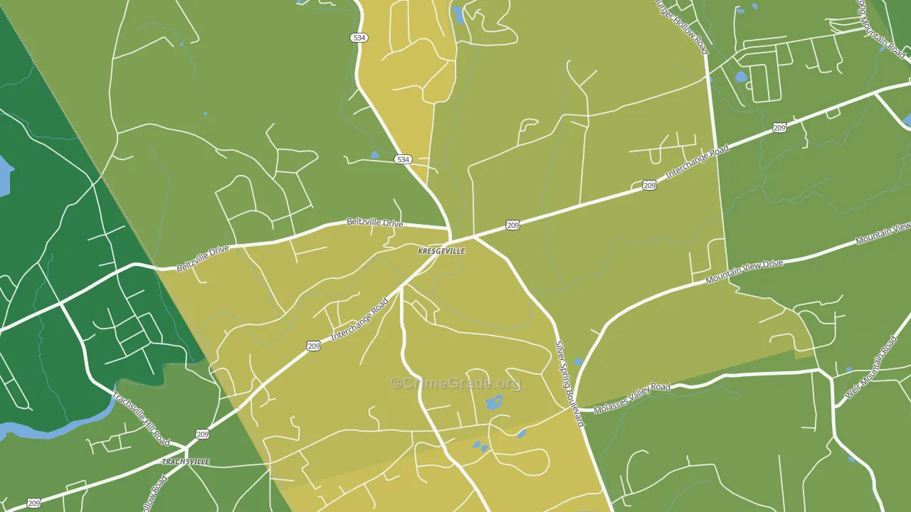 18333, PA Map of Vehicle Theft Rates