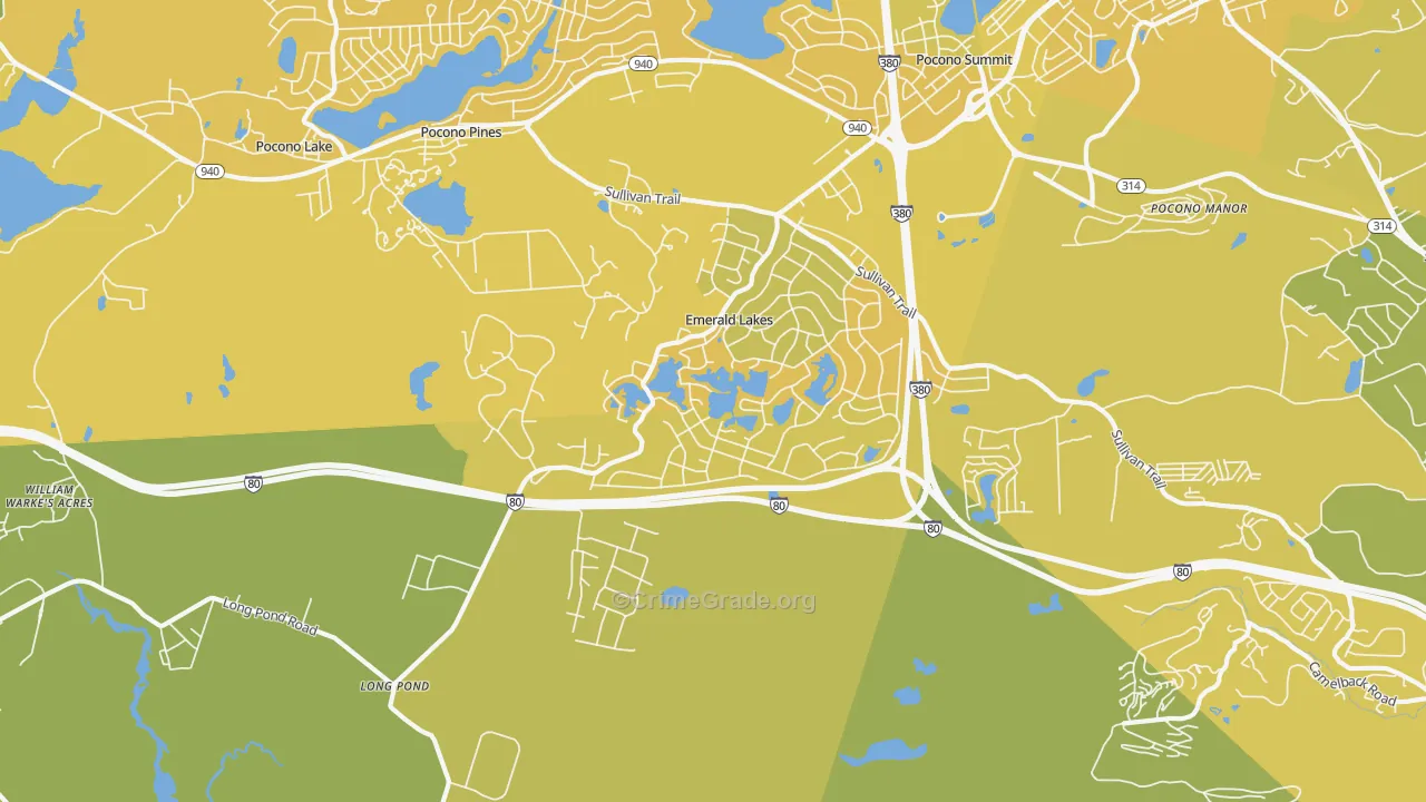 18334, PA Map of Vehicle Theft Rates