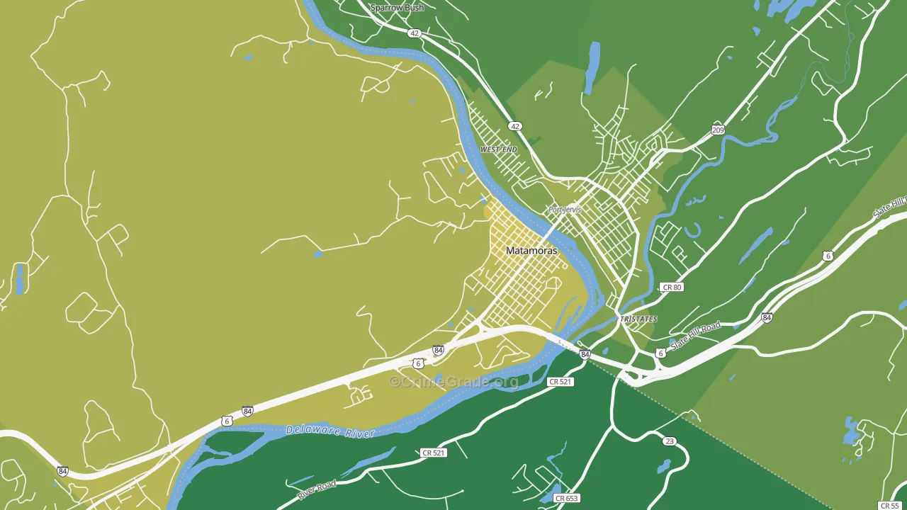 18336, PA Map of Vehicle Theft Rates