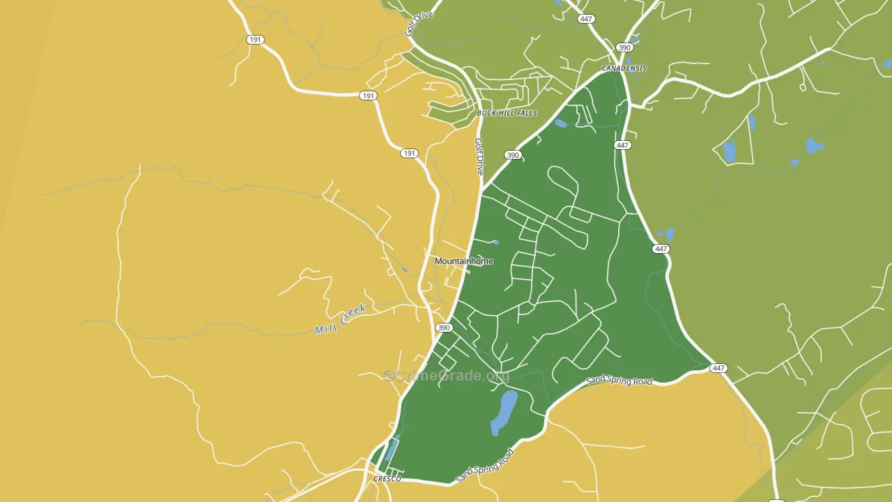 18342, PA Map of Vehicle Theft Rates