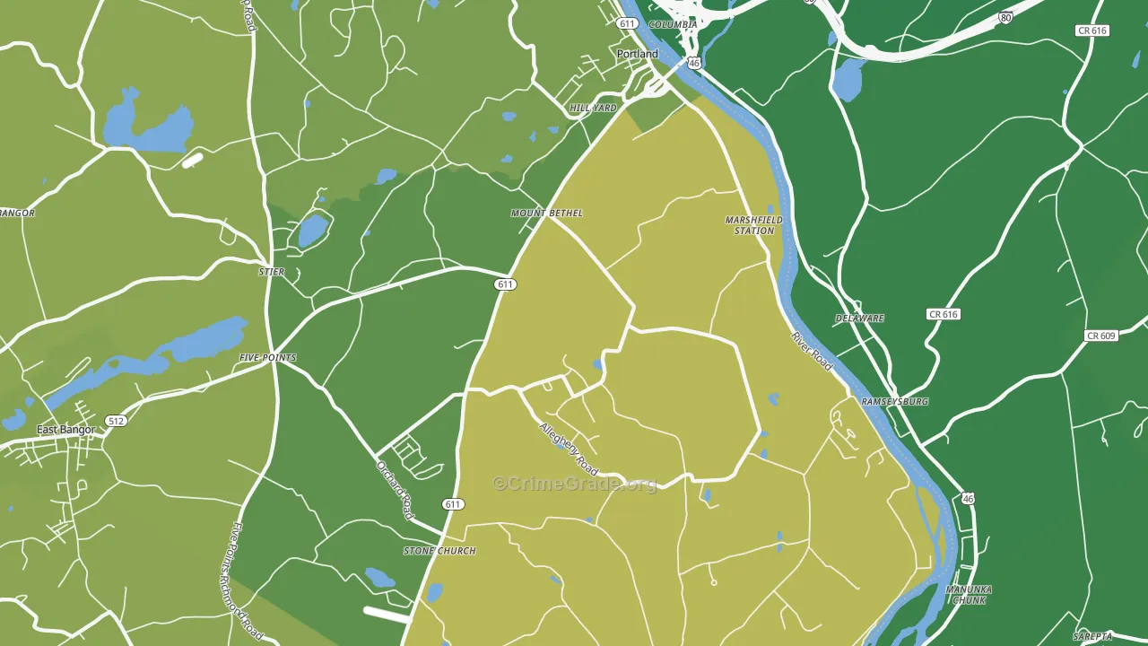18343, PA Map of Vehicle Theft Rates