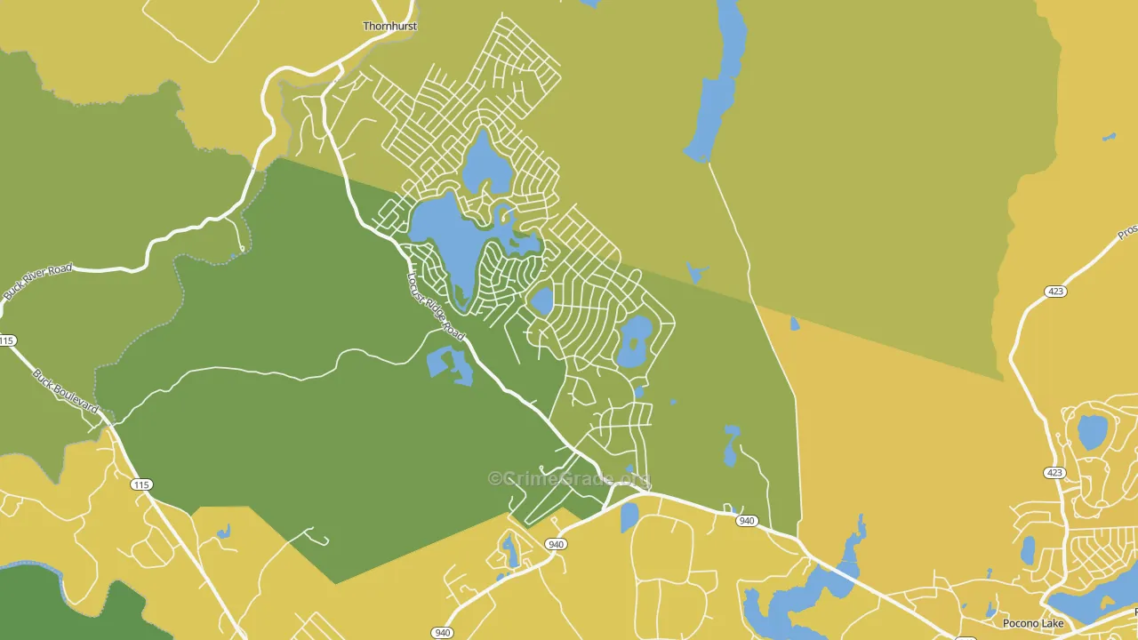 18347, PA Map of Vehicle Theft Rates