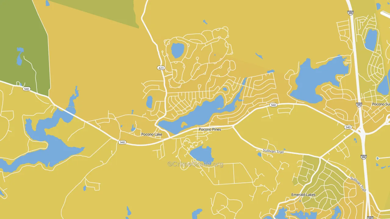 18350, PA Map of Vehicle Theft Rates