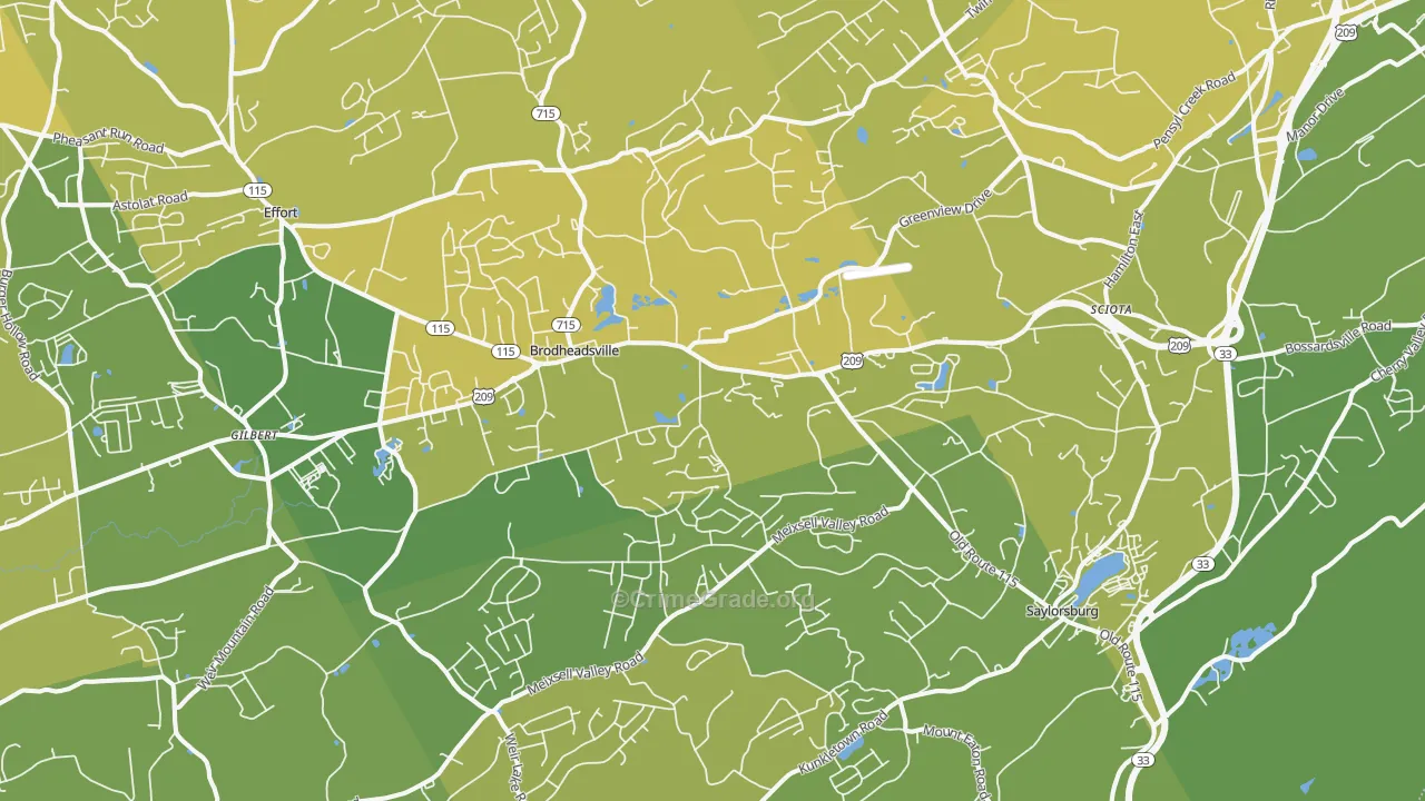 18353, PA Map of Vehicle Theft Rates