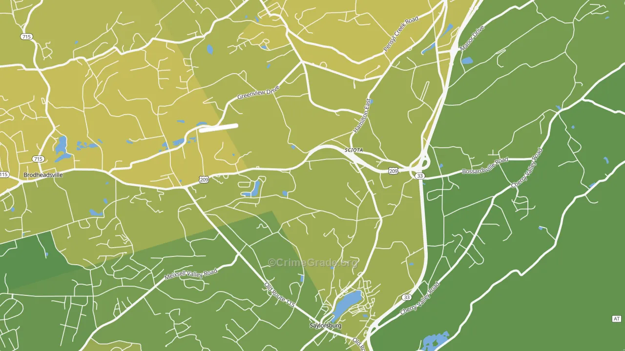 18354, PA Map of Vehicle Theft Rates