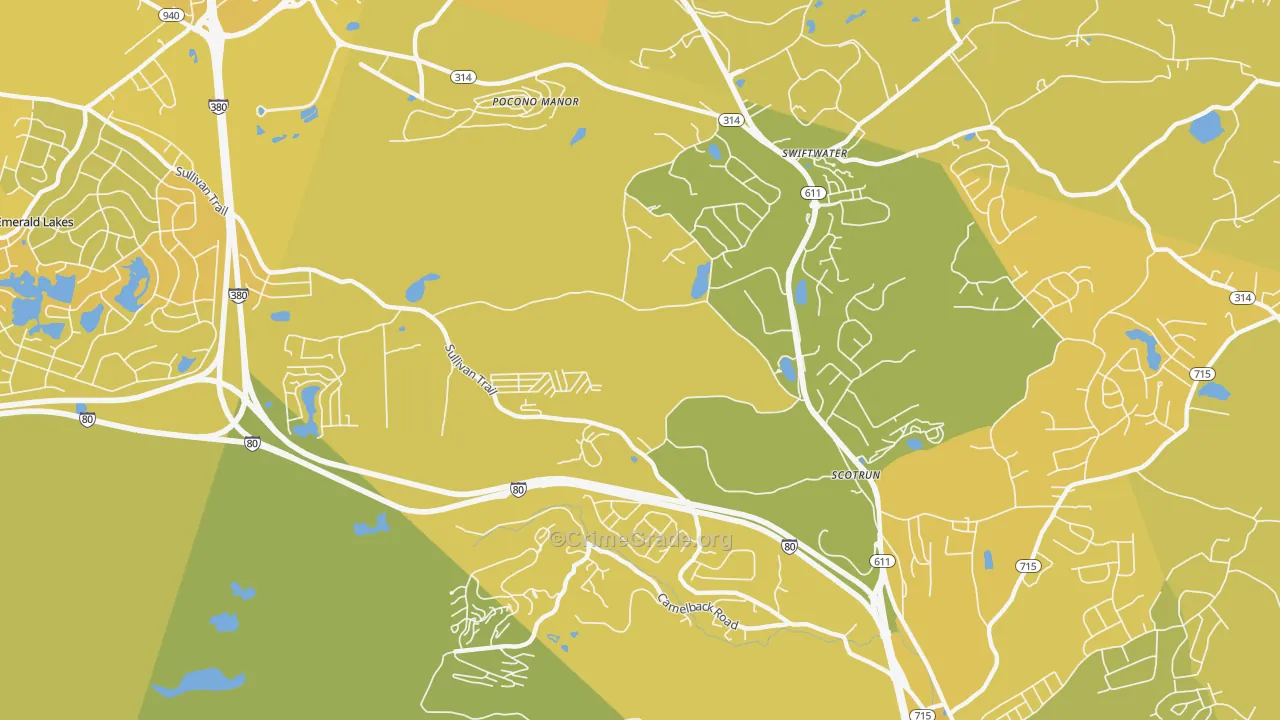 18355, PA Map of Vehicle Theft Rates