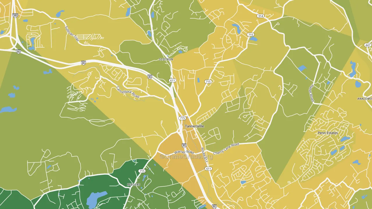 18372, PA Map of Vehicle Theft Rates