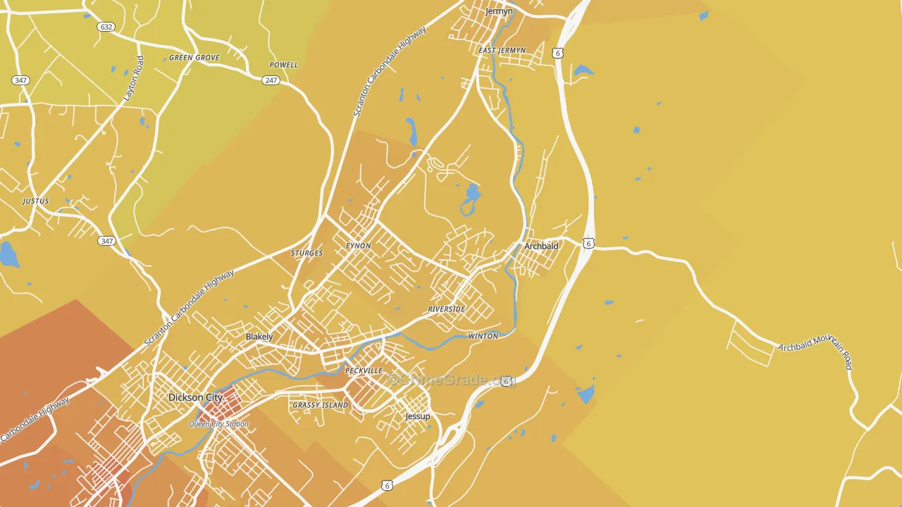 18403, PA Map of Vehicle Theft Rates