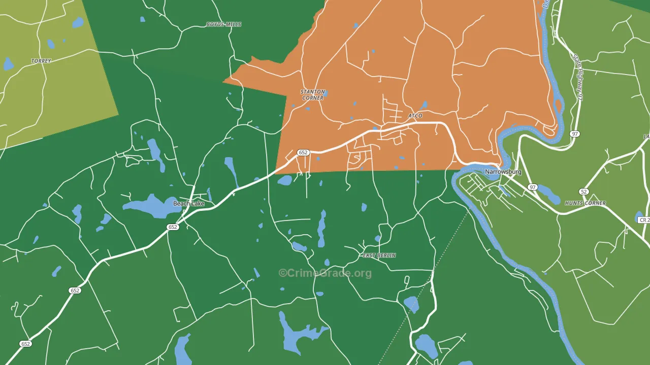 18405, PA Map of Vehicle Theft Rates