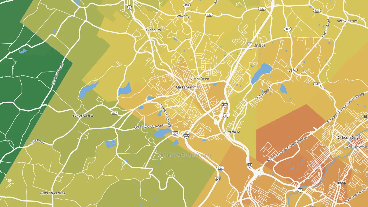 18411, PA Map of Vehicle Theft Rates