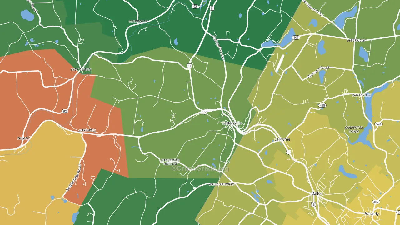 18419, PA Map of Vehicle Theft Rates