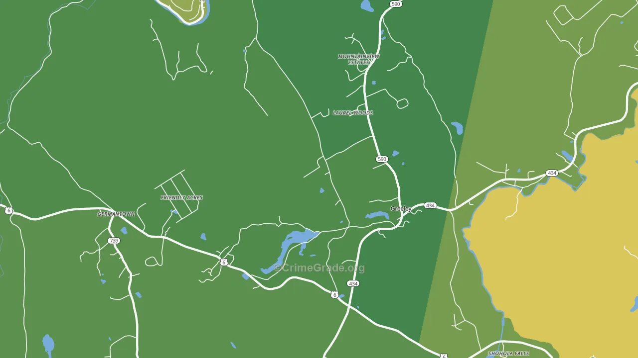18425, PA Map of Vehicle Theft Rates
