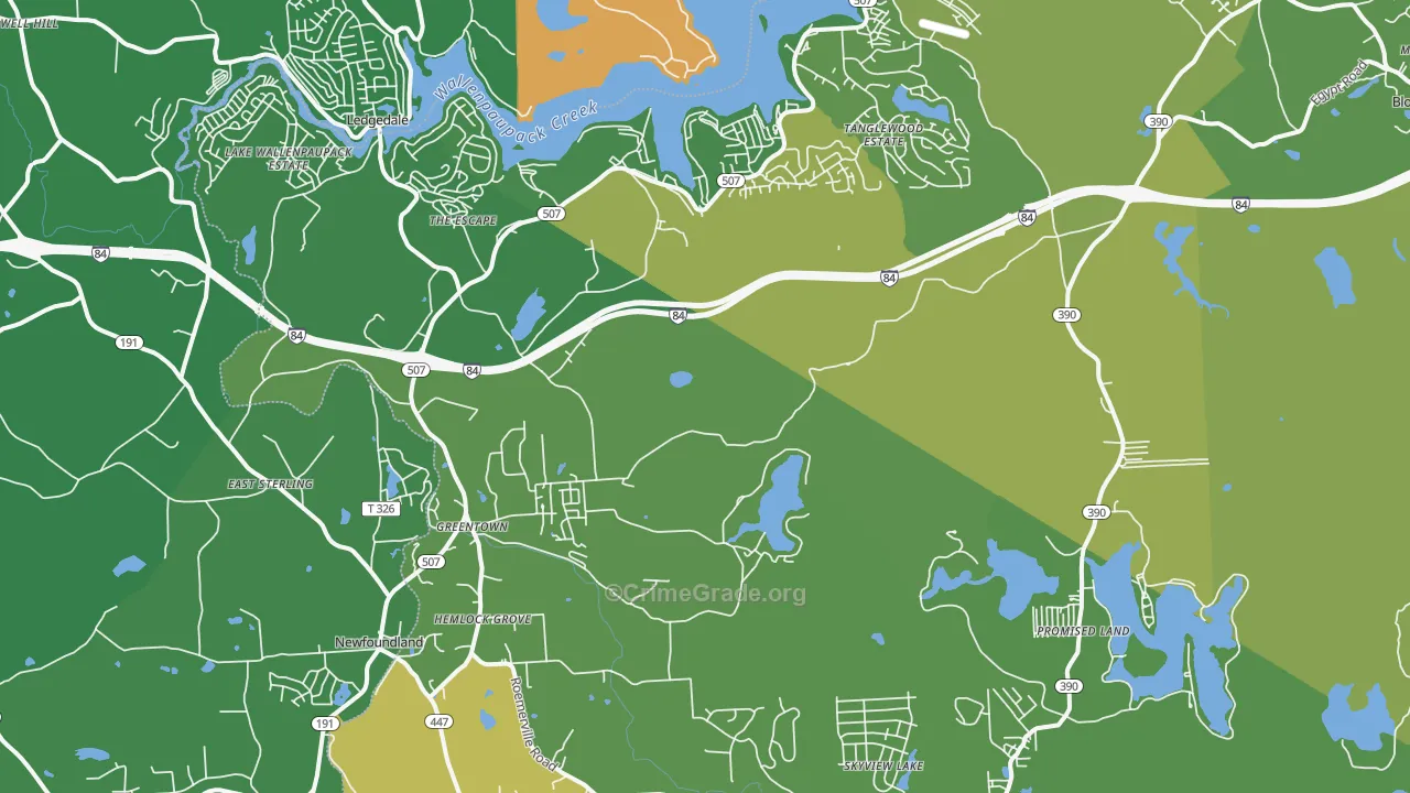 18426, PA Map of Vehicle Theft Rates