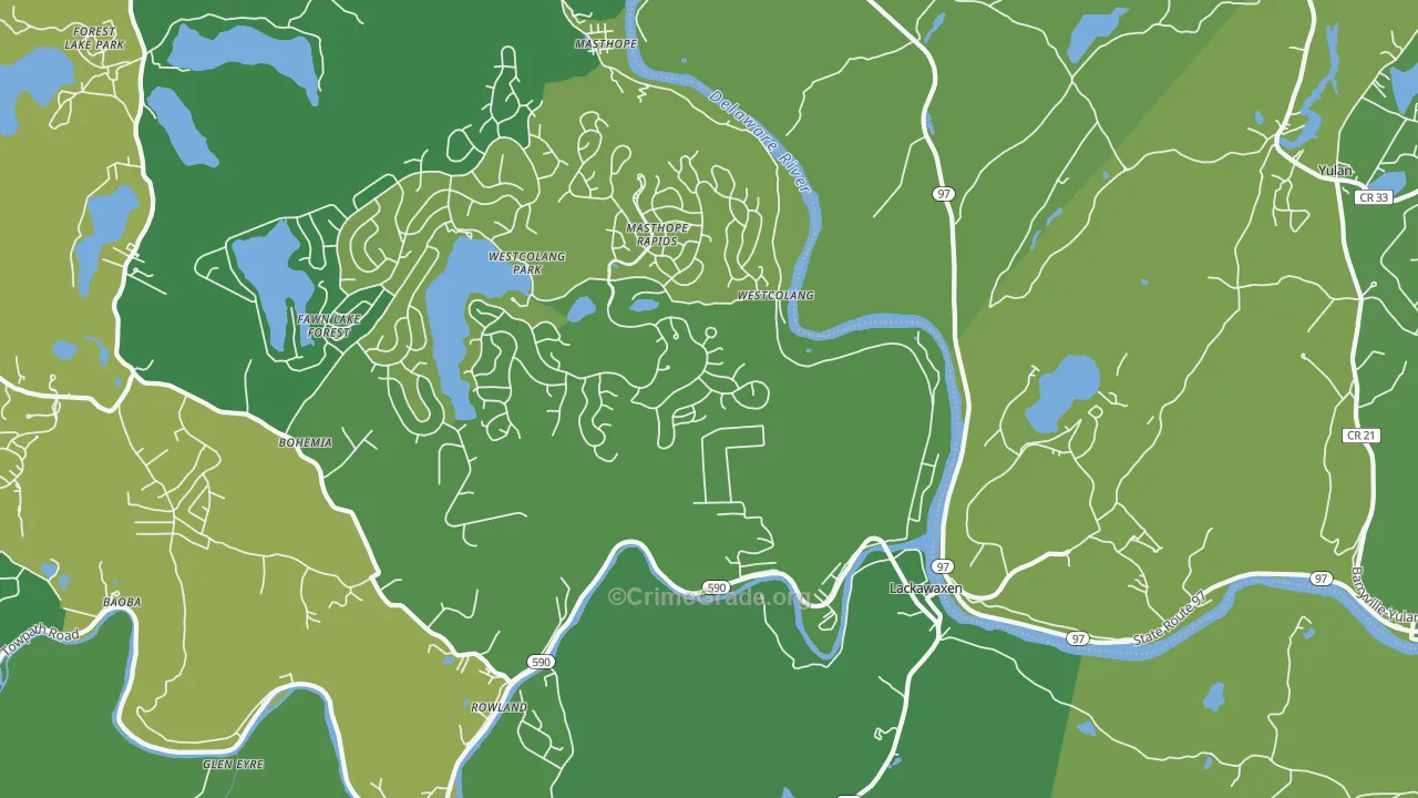18435, PA Map of Vehicle Theft Rates