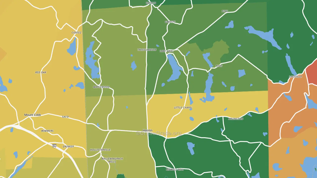 18436, PA Map of Vehicle Theft Rates