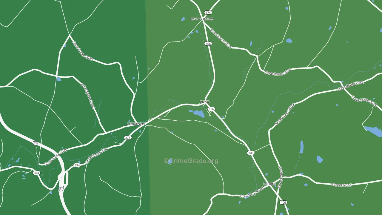 18441, PA Map of Vehicle Theft Rates
