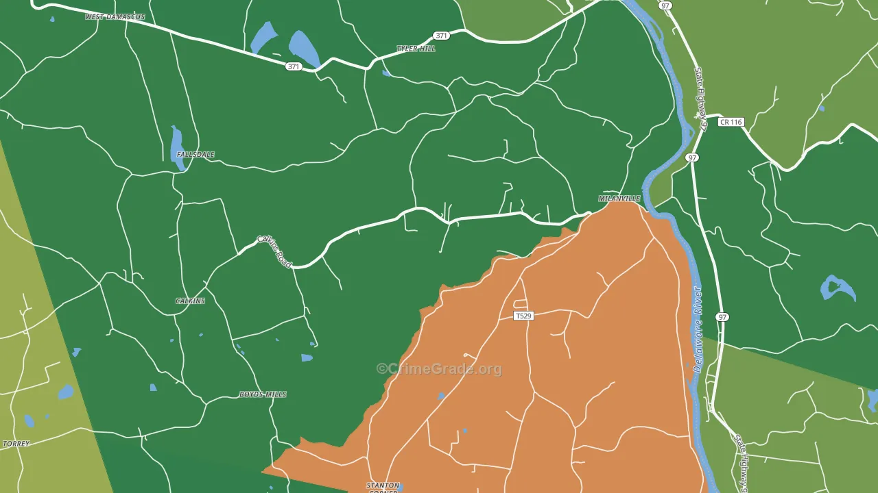 18443, PA Map of Vehicle Theft Rates