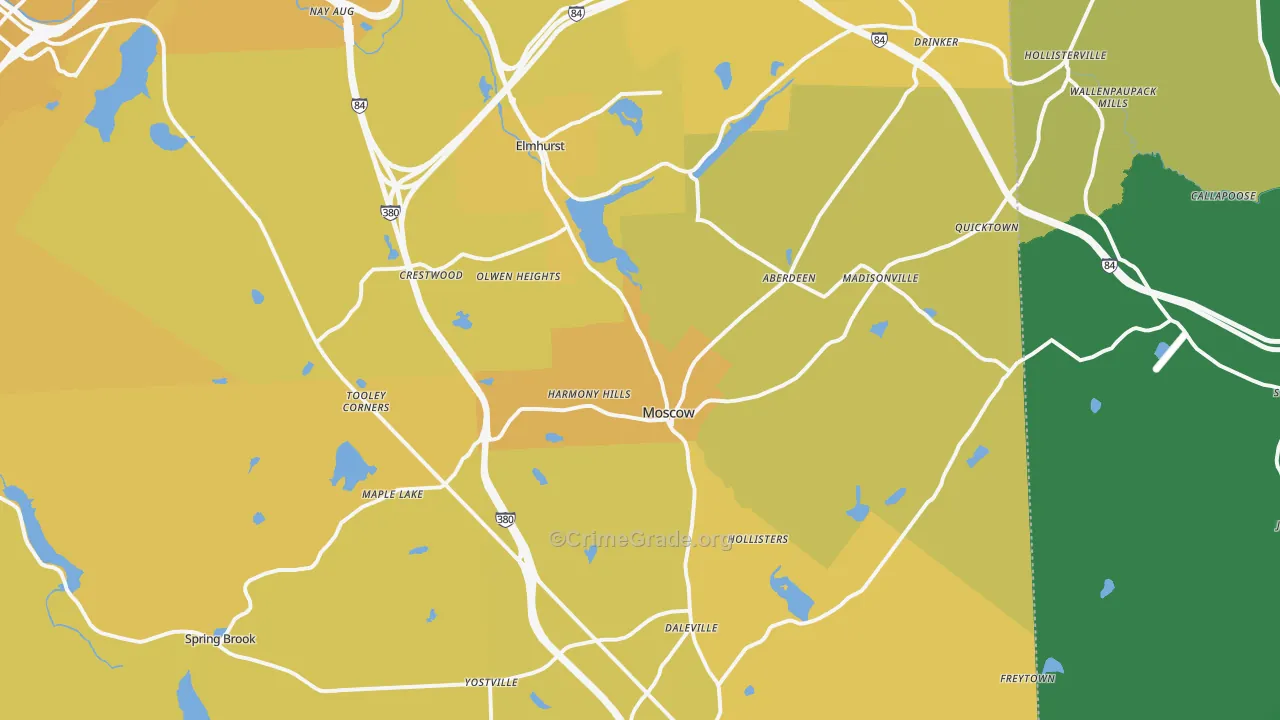 18444, PA Map of Vehicle Theft Rates