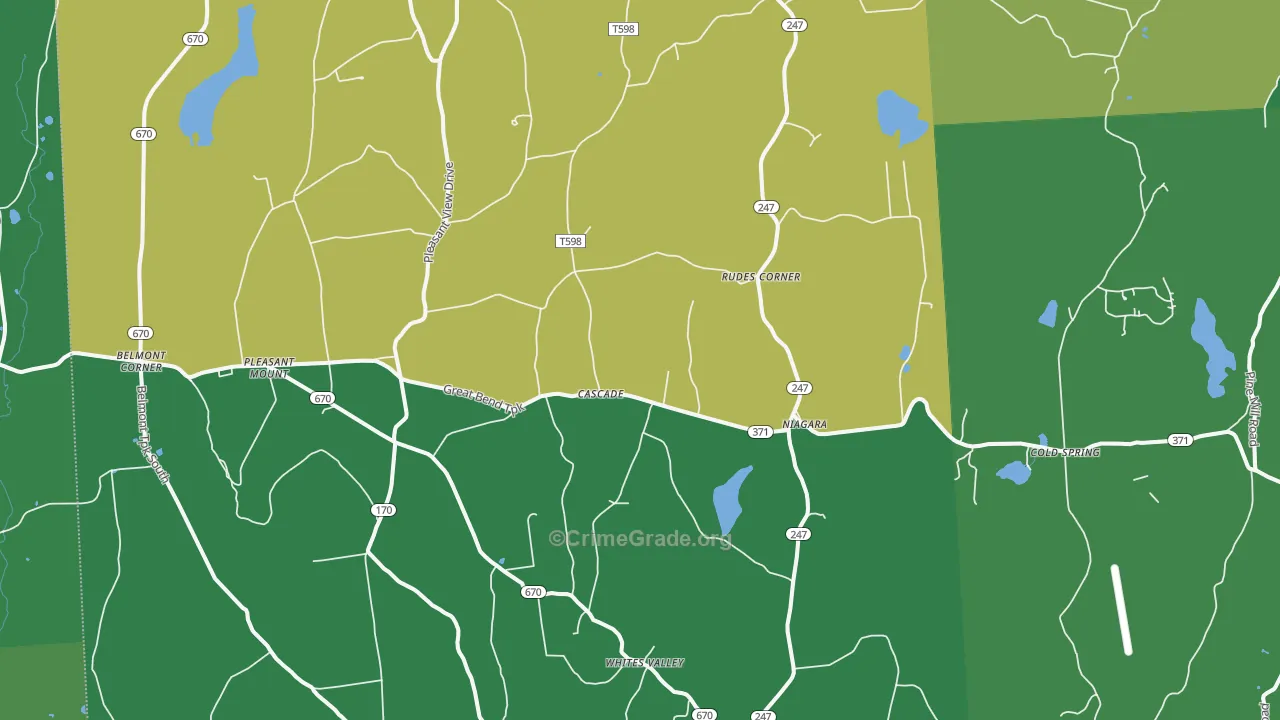 18453, PA Map of Vehicle Theft Rates