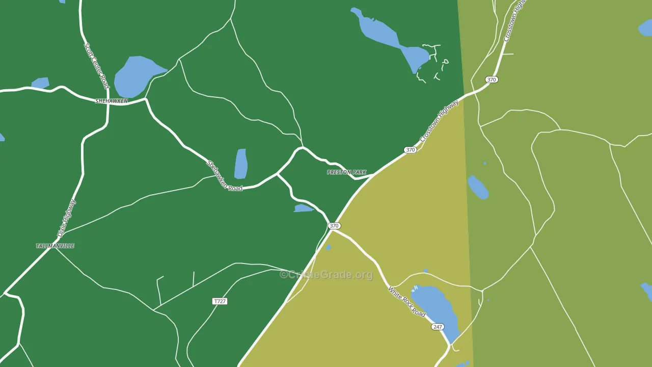 18455, PA Map of Vehicle Theft Rates
