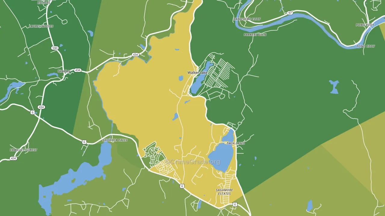 18458, PA Map of Vehicle Theft Rates