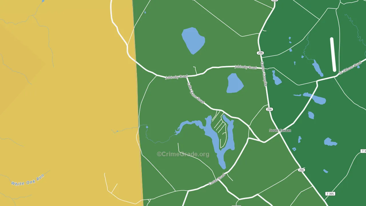 18459, PA Map of Vehicle Theft Rates