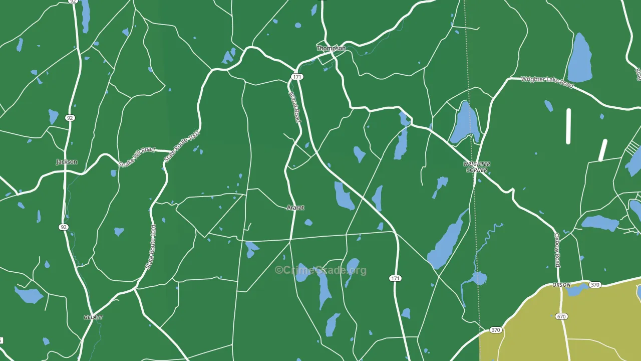 18465, PA Map of Vehicle Theft Rates