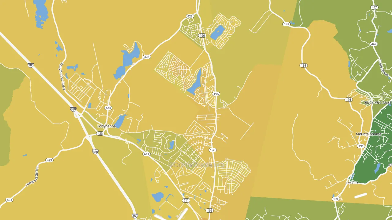 18466, PA Map of Vehicle Theft Rates