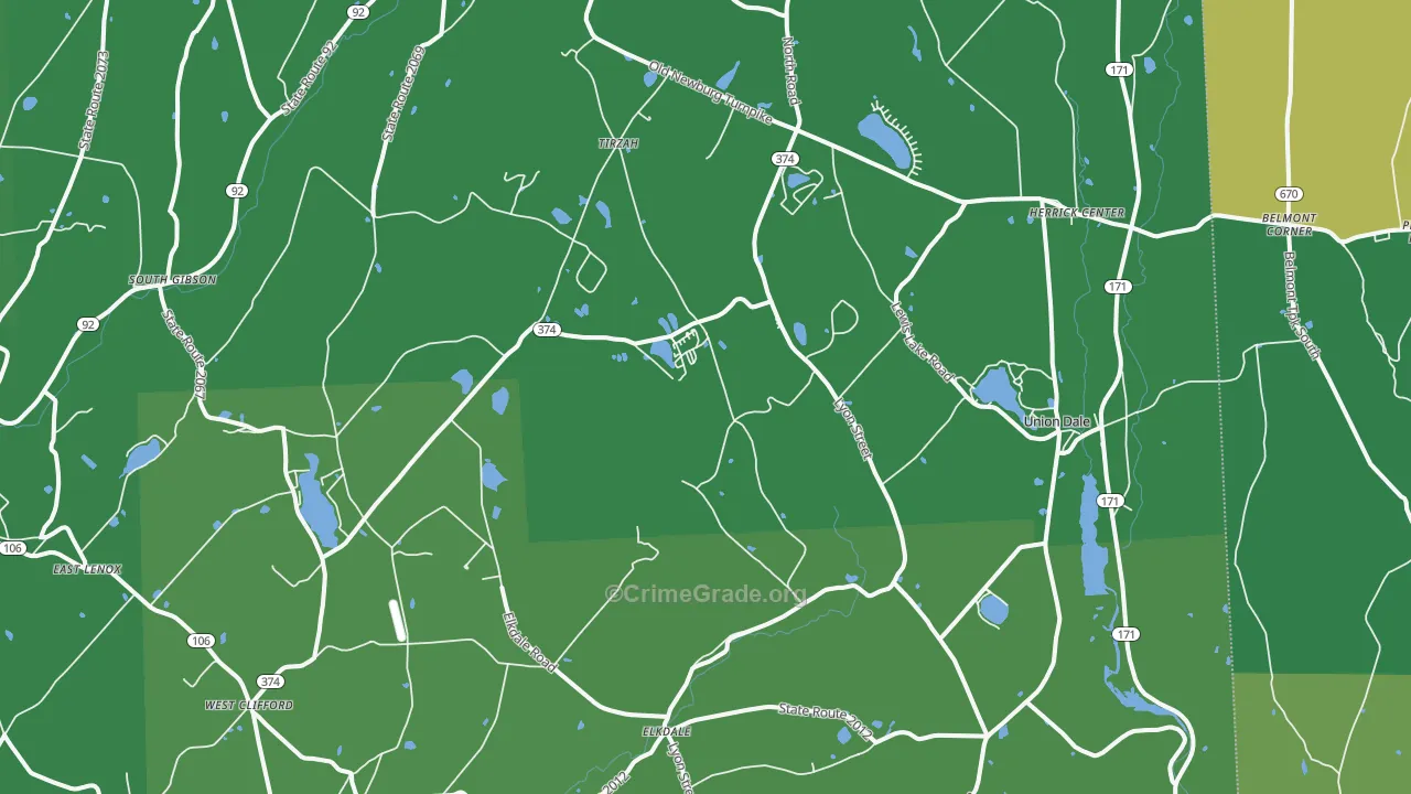 18470, PA Map of Vehicle Theft Rates