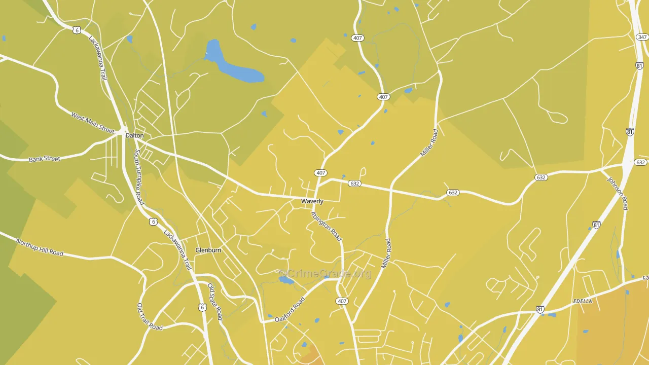 18471, PA Map of Vehicle Theft Rates