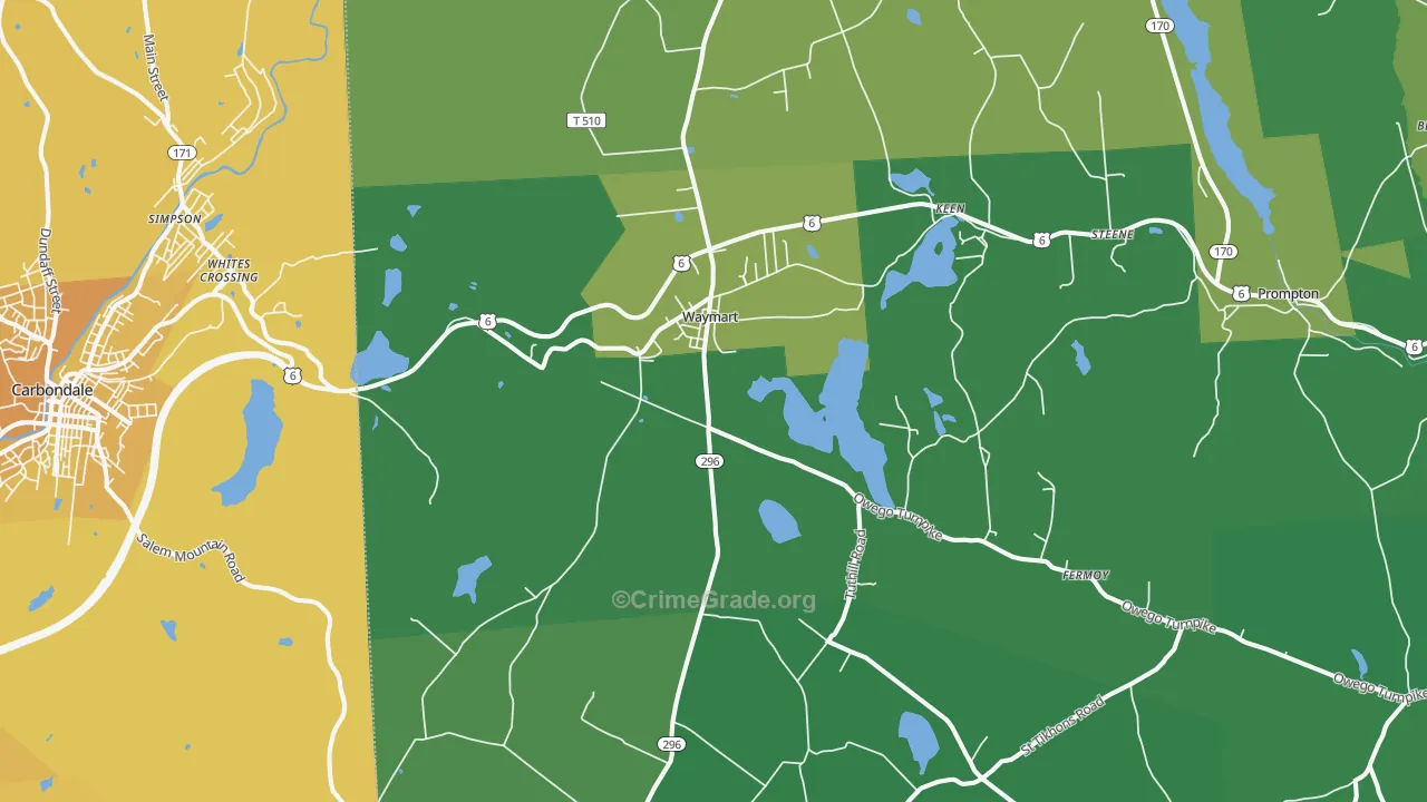 18472, PA Map of Vehicle Theft Rates