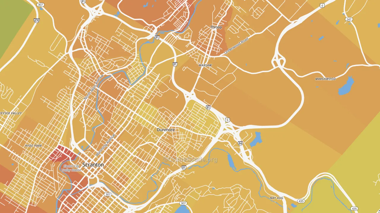 18512, PA Map of Vehicle Theft Rates