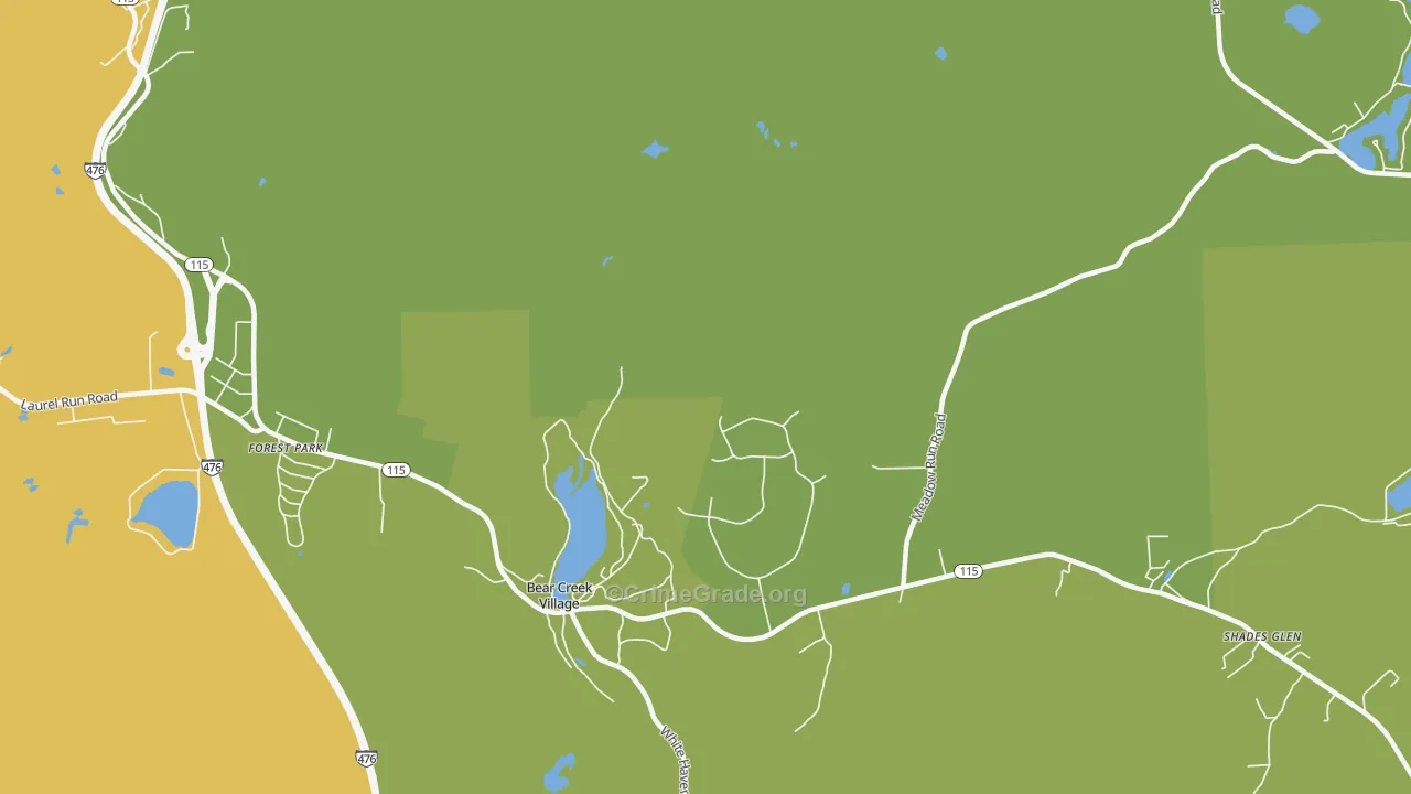 18602, PA Map of Vehicle Theft Rates