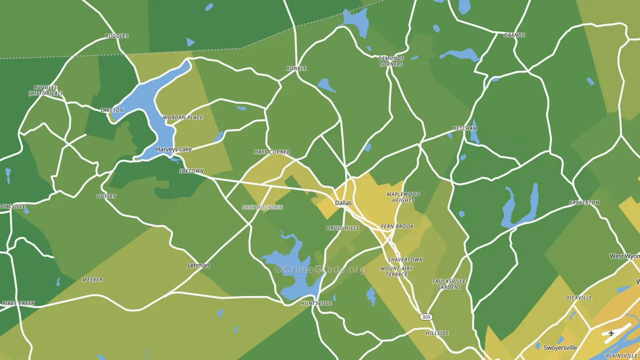 18612, PA Map of Vehicle Theft Rates